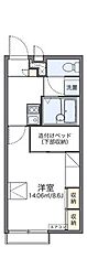 ルシエルブルー 1Kの間取図画像