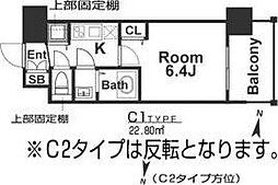 ADVANCE新大阪WESTGATE2 1Kの間取図画像