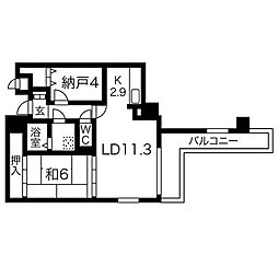 東明マンション江坂2 ワンルームの間取図画像