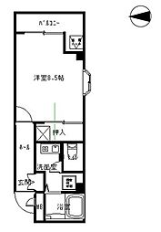 エトワールM・T3 ワンルームの間取図画像