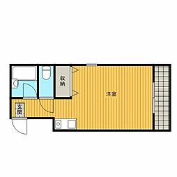 池上マンション 1Kの間取図画像