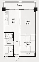 サンプラザ1 2DKの間取図画像