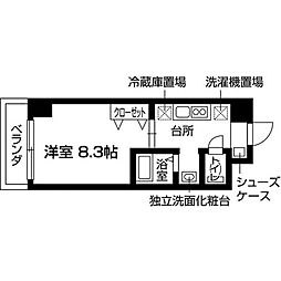 ブランメゾン堀川 1Kの間取図画像