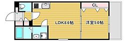 セレニティ豊川I 1LDKの間取図画像