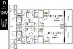 THEMUTUAL江坂 1Kの間取図画像