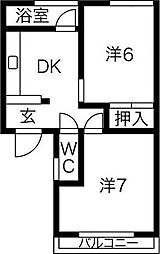 間取図画像 2DK
