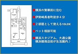 バースシティ横浜大通り公園 1SLDKの間取図画像