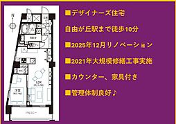 パシフィック自由が丘マンション 1LDKの間取図画像