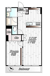 麻布第2コーポ 1LDKの間取図画像