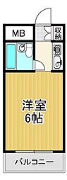 白鷺百番街メゾン白鷺 1Kの間取図画像