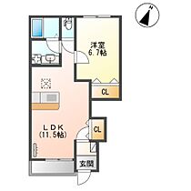 福岡県久留米市北野町十郎丸（賃貸アパート1LDK・1階・44.95㎡） その2