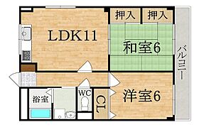 コスモス  ｜ 奈良県橿原市葛本町（賃貸マンション2LDK・3階・55.00㎡） その2