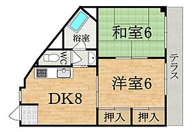 メゾンドフルール生駒壱番館  ｜ 奈良県生駒市桜ケ丘（賃貸マンション2DK・2階・43.00㎡） その2