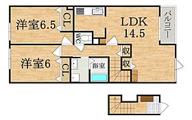 ガーデンハウスMU　C棟  ｜ 奈良県生駒市小平尾町（賃貸アパート2LDK・2階・66.23㎡） その2