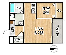 奈良県奈良市法蓮町（賃貸アパート1LDK・2階・29.48㎡） その2