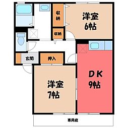 パークハイム 2DKの間取図画像
