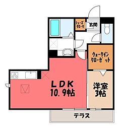 レジデンスリアン 1LDKの間取図画像