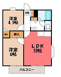 サンガーデン・カネコE 2LDKの間取図画像