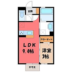 サンテ・キャトル 1LDKの間取図画像
