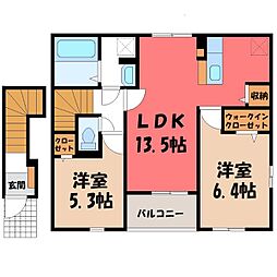 オークガーデン  I 2LDKの間取図画像
