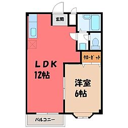 エルディムサンライズ21B 1LDKの間取図画像