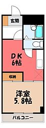 館林ガーデンヒルズ 1DKの間取図画像