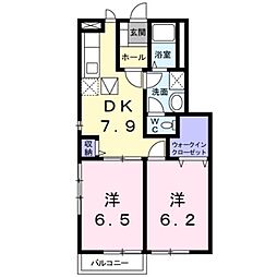 citron2 2DKの間取図画像
