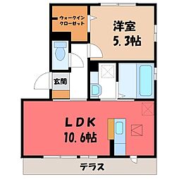 カインドネスハート 1LDKの間取図画像