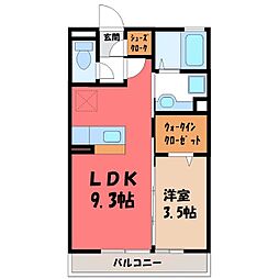 セジュール富久 1LDKの間取図画像