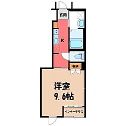 グランコート西本町 1Kの間取図画像