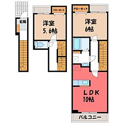 ネロミロスC 2LDKの間取図画像