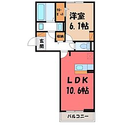 RoseCourt 1LDKの間取図画像