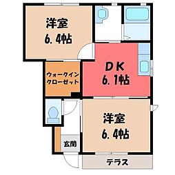 ルミノーゾ 2DKの間取図画像