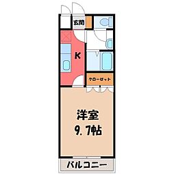 メゾンコンフォール 1Kの間取図画像