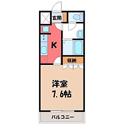 ライラック 1Kの間取図画像