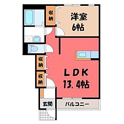 ルナ・ルーチェ 1LDKの間取図画像