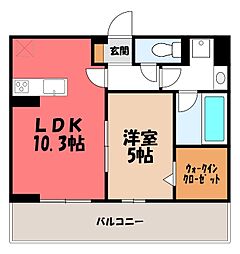 D-Gran 西本町 1LDKの間取図画像