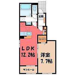 メイプルヒルズ 1LDKの間取図画像