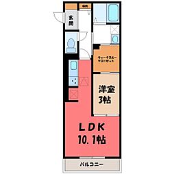 ミルアモールE 1LDKの間取図画像