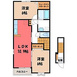ペアシティールネッサンス 2LDKの間取図画像