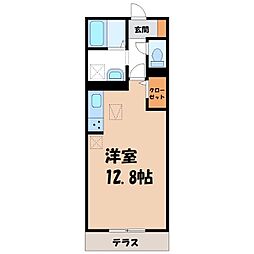 カスタリア4 ワンルームの間取図画像