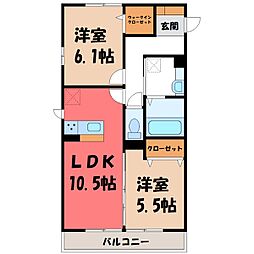 メゾンアイリス 2LDKの間取図画像