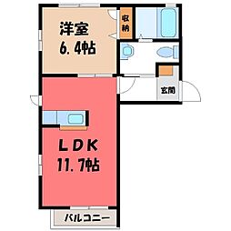 グランフォンテーヌ2A 1LDKの間取図画像