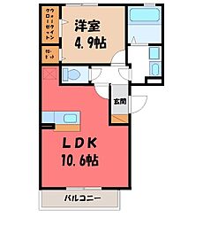 ブライト 1LDKの間取図画像