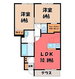 カレント3 2LDKの間取図画像
