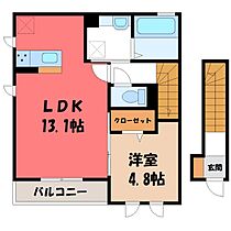 アルエット -Alouette-  ｜ 群馬県太田市大島町（賃貸アパート1LDK・2階・48.28㎡） その2