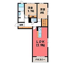 群馬県太田市小舞木町（賃貸マンション2LDK・1階・63.00㎡） その2