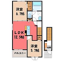 群馬県太田市新道町（賃貸アパート2LDK・2階・59.58㎡） その2