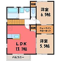 群馬県太田市内ケ島町（賃貸一戸建1LDK・2階・65.44㎡） その2