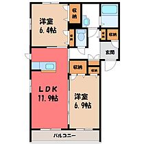 群馬県太田市藤阿久町（賃貸マンション2LDK・2階・61.75㎡） その2